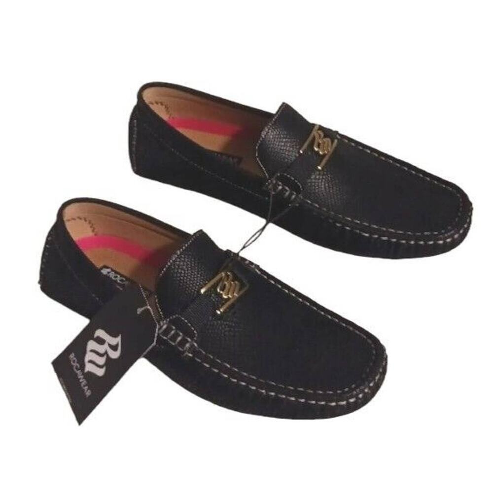 NEW! Rocawear Ludlow Loafers Shoes Men Sz 10 BLACK Comfort FAUX LEATHER Comfort